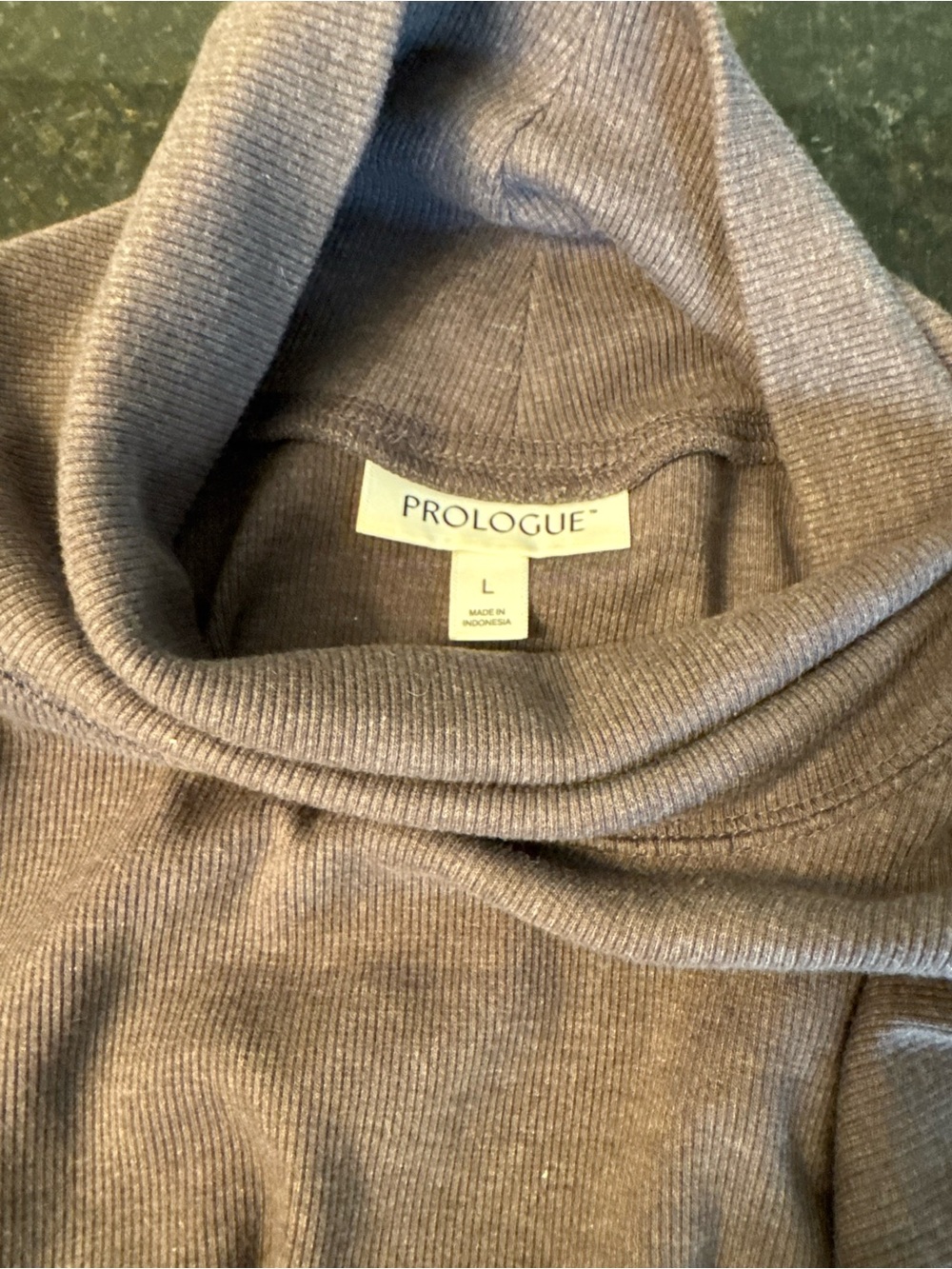 Prologue womenβs brown Ribbed Turtleneck Sweater dress